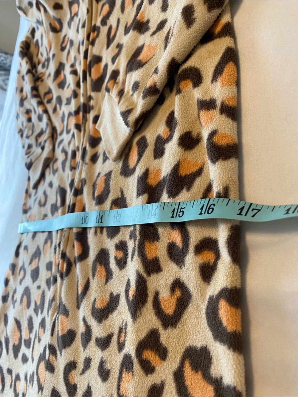 Saintove Kids Leopard Print Fleece Romper - Beige/Brown with fluffy hood